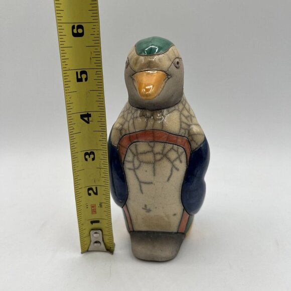 Fenix Raku Pottery Handcrafted Signed 5.5" Ceramic Penguin Artisan Collectible - Picture 8 of 11